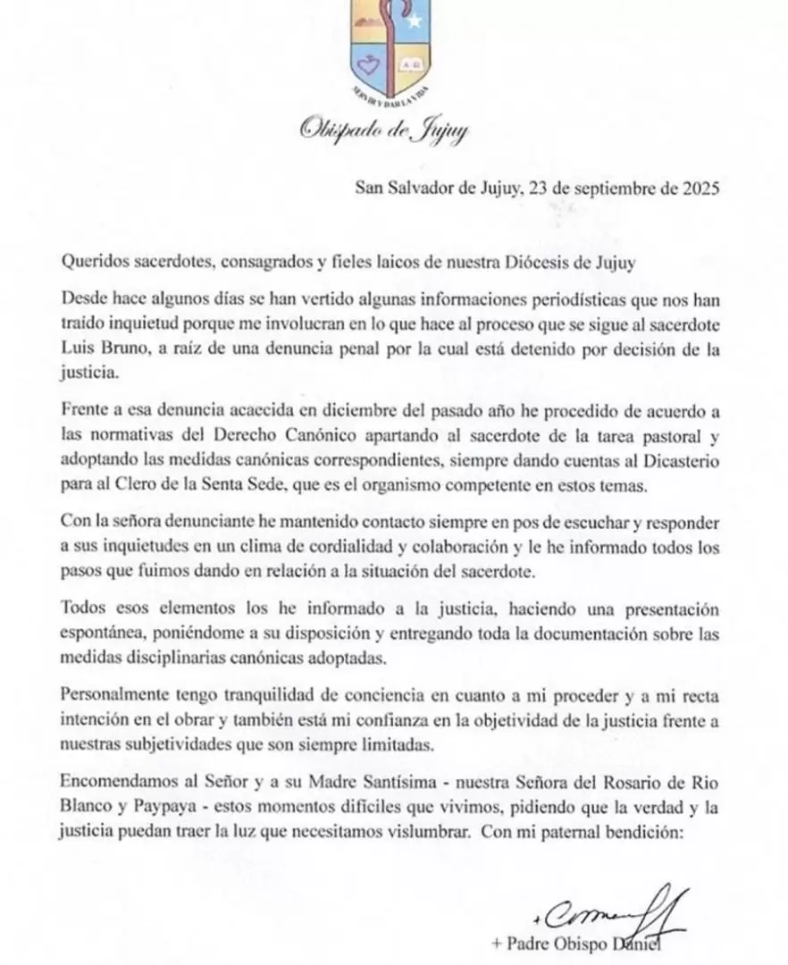 comunicado del obispo