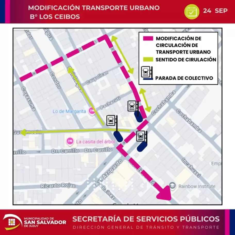 tránsito modificación