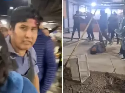 Pelea en la feria 20 de junio en Monterrico