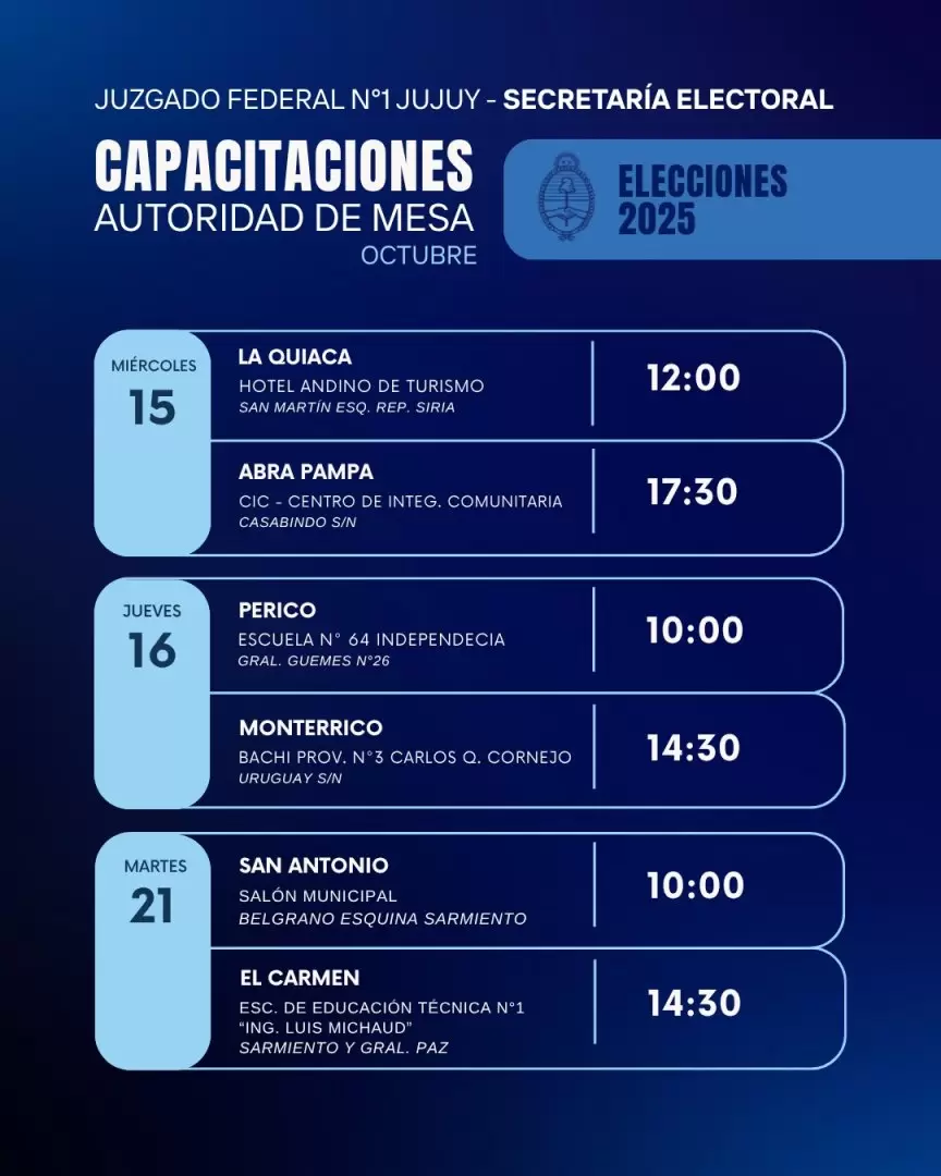Capacitaciones autoridades de mesa