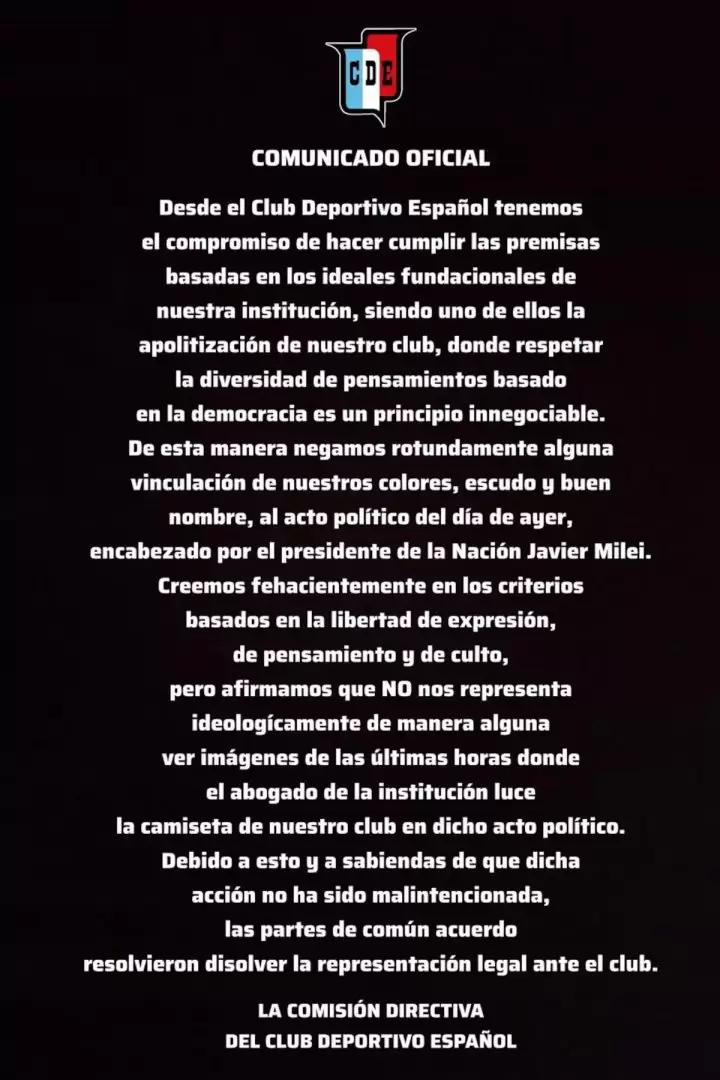 comunicado de Deportivo Espa�ol