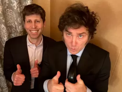 Sam Altman, creador de ChatGPT, junto a Javier Milei durante la reuni�n que mantuvieron en San Francisco en mayo del a�o pasado