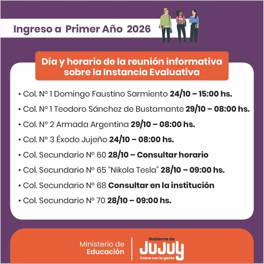 1° año: reunión informativa sobre instancia evaluativa