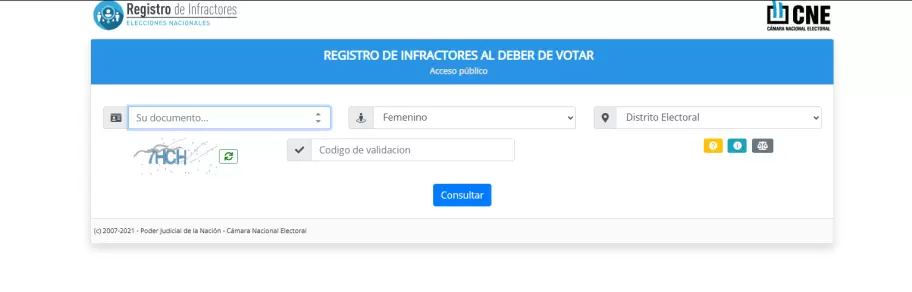 registro de infractores