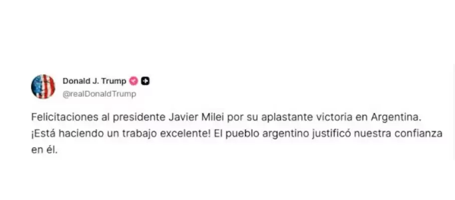 Donald Trump felicitó al Presidente tras el triunfo electoral del domingo