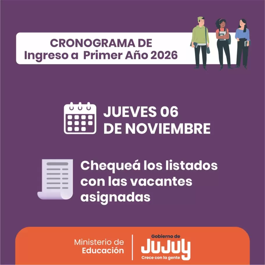 Ya están disponibles los listados de vacantes asignadas