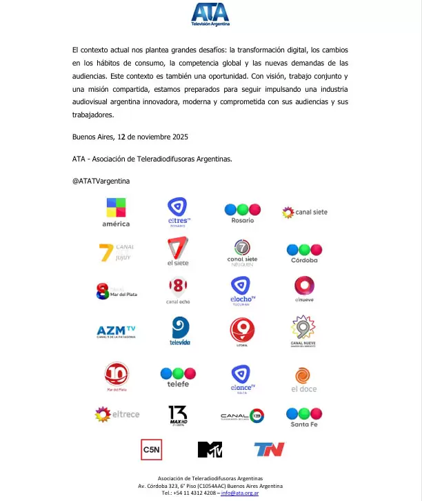 Comunicado de ATA