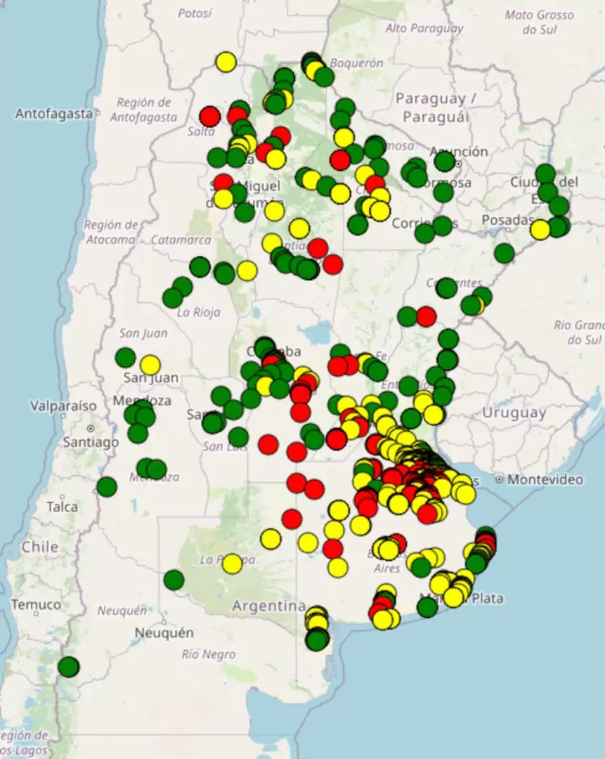 El mapa del ars�nico muestra en tiempo real los niveles de ars�nico en el agua de todo el pa�s. ars�nico. (Fuente: ITBA)