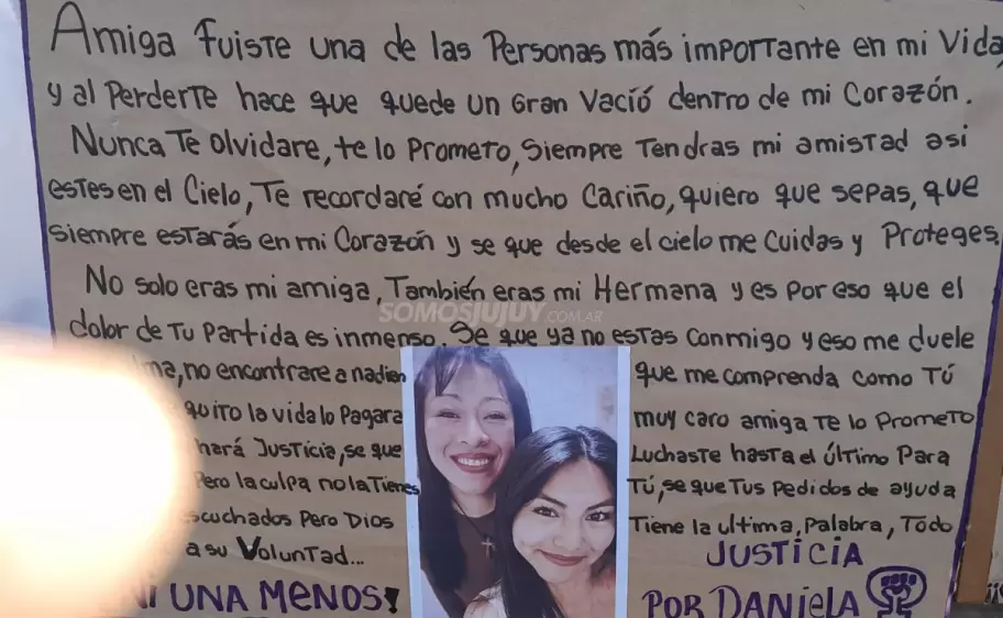 mensaje de la amiga de daniela mamaní
