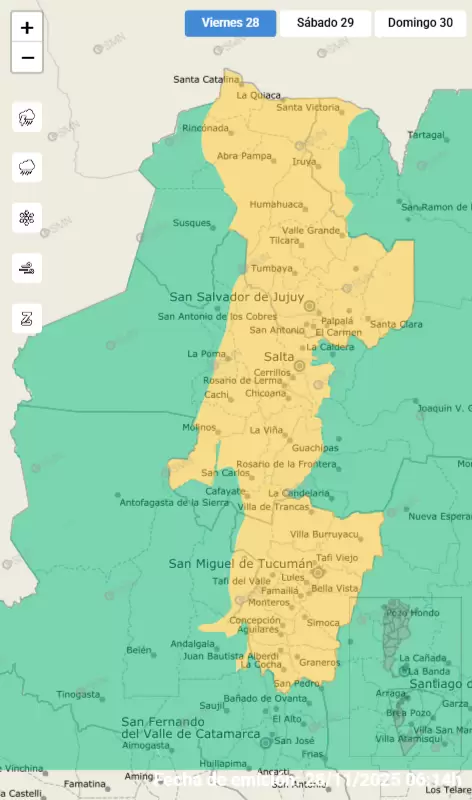 alerta tormenta viernes 28/11