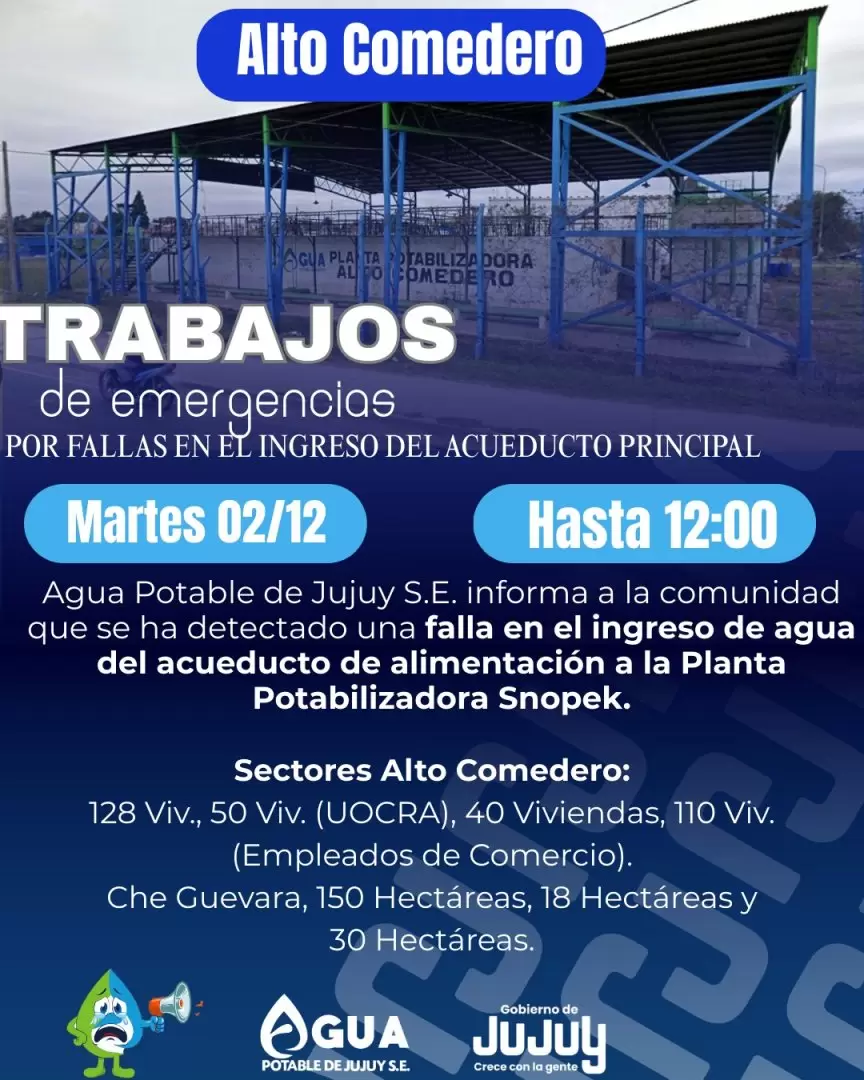 Trabajos de Agua Potable en Alto Comedero