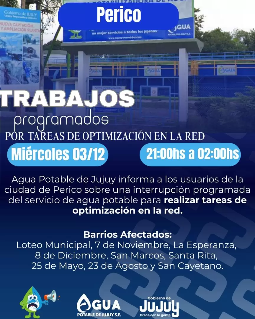 agua potable comunicado