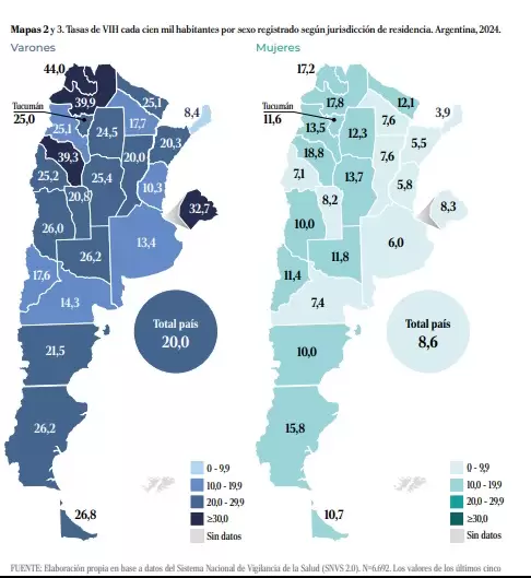 mapa casos vih por sexo