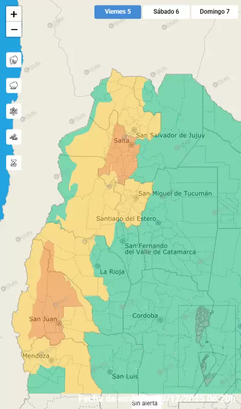 alerta amarilla cena blanca