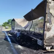 Un camión se incendió sobre Ruta 66: solo se registraron daños materiales