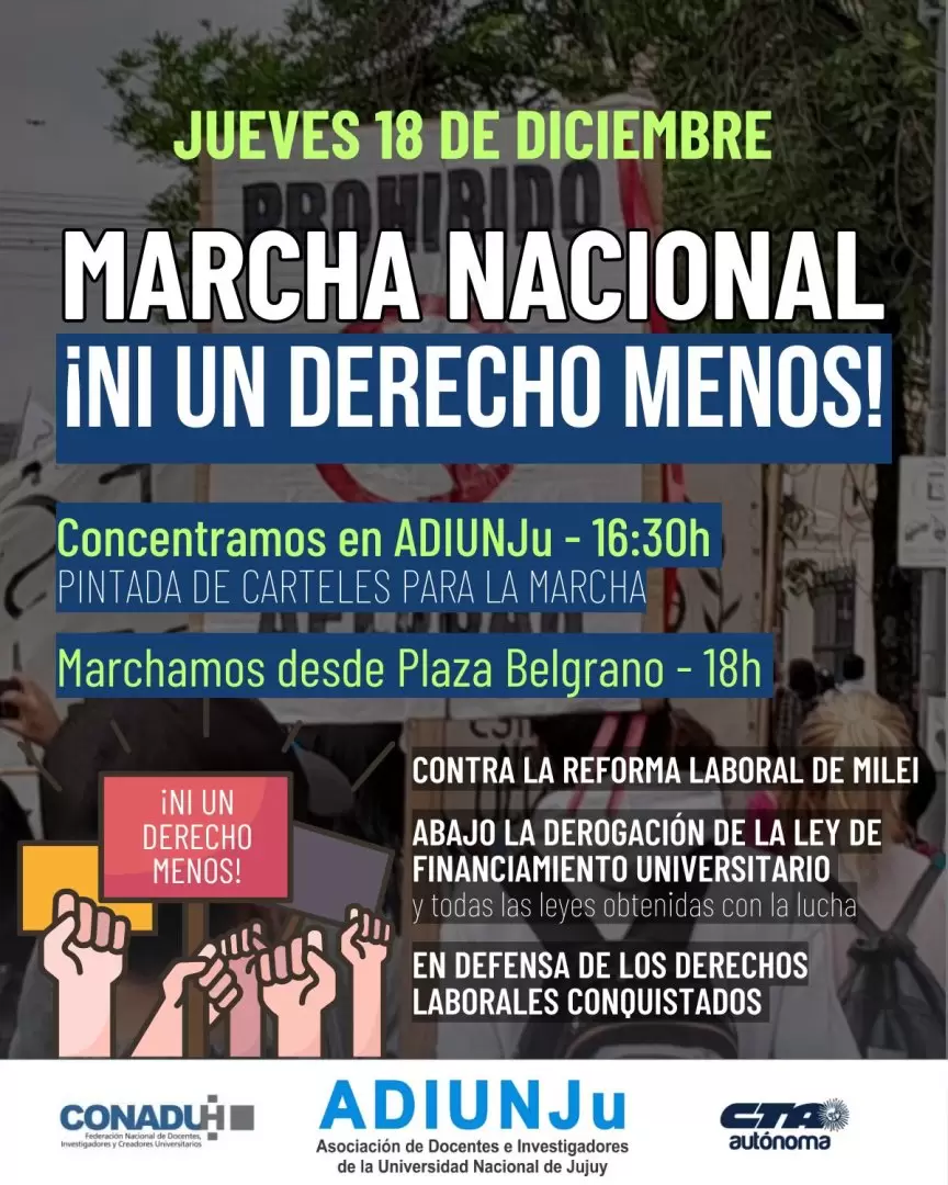 adiunju marcha 18 de dic