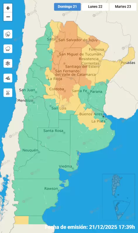 Alerta domingo 21 de diciembre de 2025
