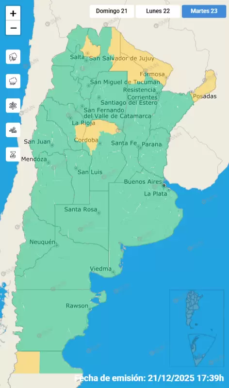Alerta martes 23 de diciembre de 2025