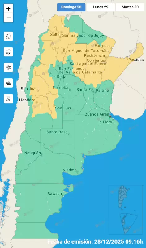 alerta amarillo domingo 28 de diciembre