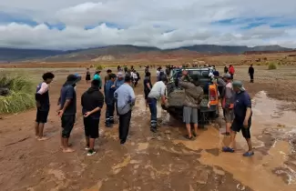 La Ruta Nacional 40, a la altura del R�o San Juan de Oro, se encuentra intransitable