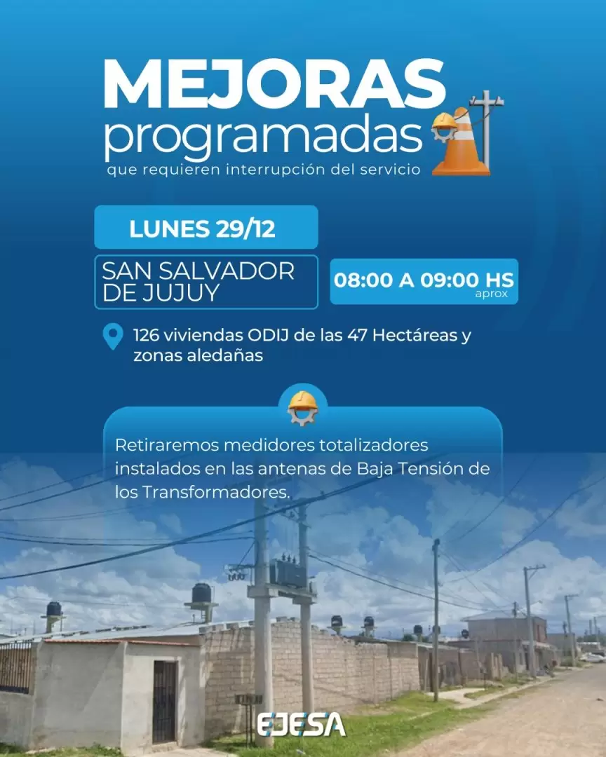 Mejoras programadas de Ejesa