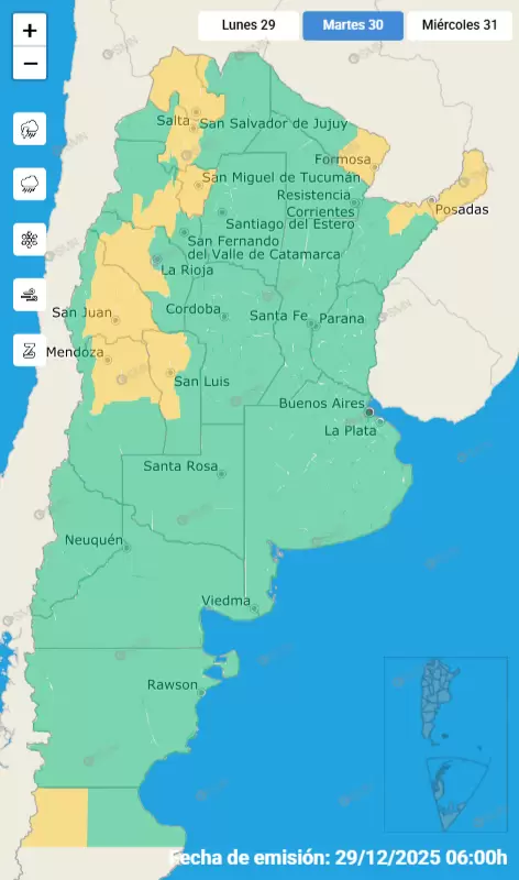 Alerta amarillo por fuertes tormentas para Jujuy