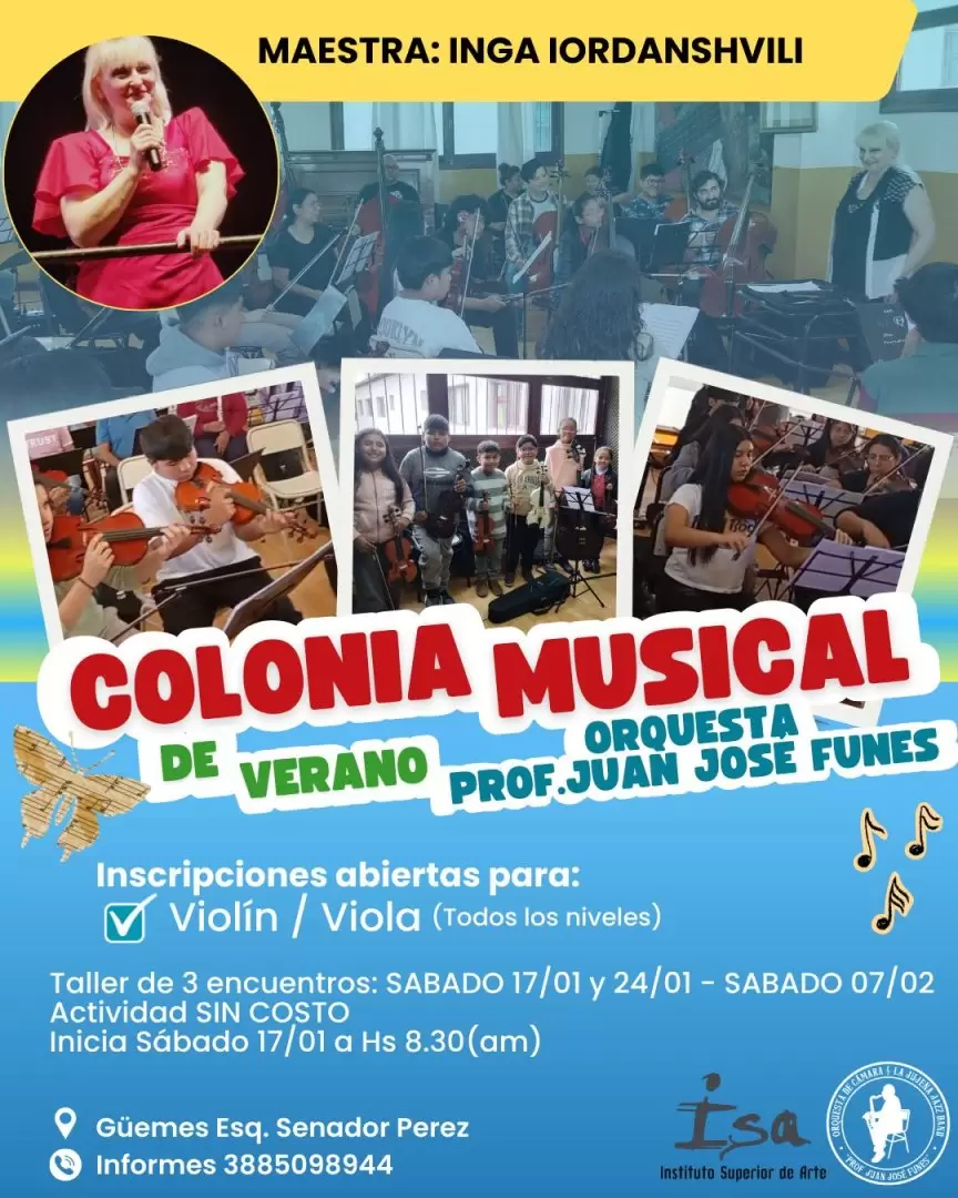 Colonia musical de verano de la Orquesta de Cámara y Jujeña Jazz Band Prof. Juan José Funes
