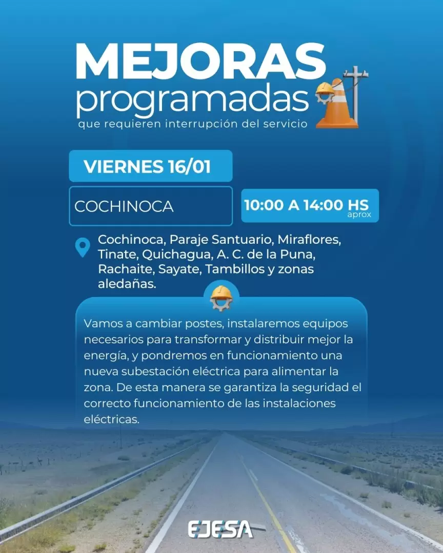 corte de luz viernes 16 de enero