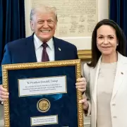 Mar�a Corina Machado le regal� el Premio Nobel de La Paz a Donald Trump