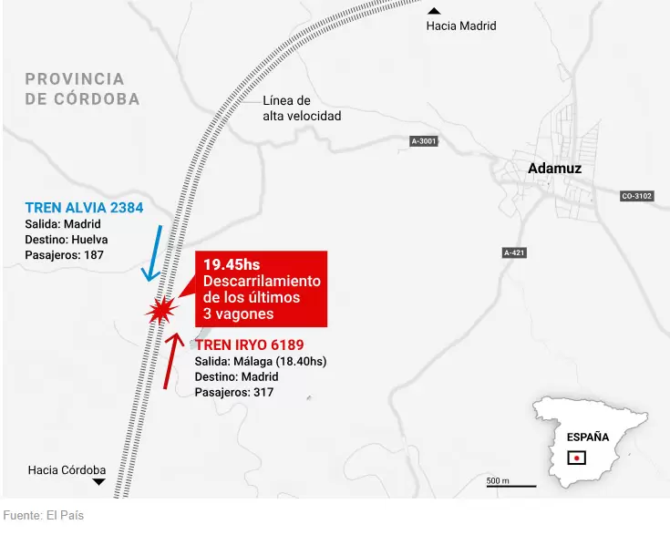 mapa de la zona del accidente