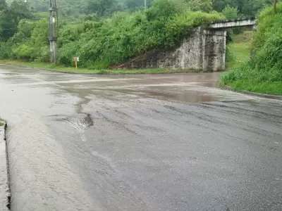 calle de la localidad de Lozano inundada