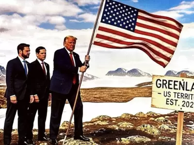 Trump public� su imagen con la bandera de Estados Unidos en Groenlandia