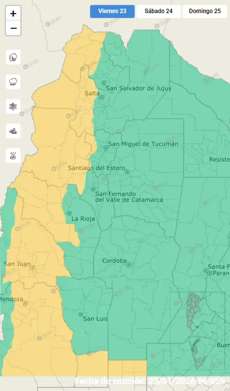Alerta amarillo por fuertes tormentas