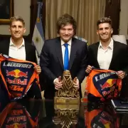 Tras salir campe�n del Rally Dakar, Luciano Benavides se reuni� con Javier Milei
