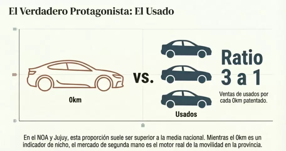 Por cada 0 kilómetro se venden 3 autos usados