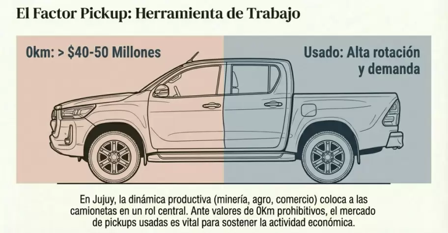 Las pickup son muy buscadas para el trabajo en Jujuy, aunque se convierte en una alternativa viable para el uso cotidiano