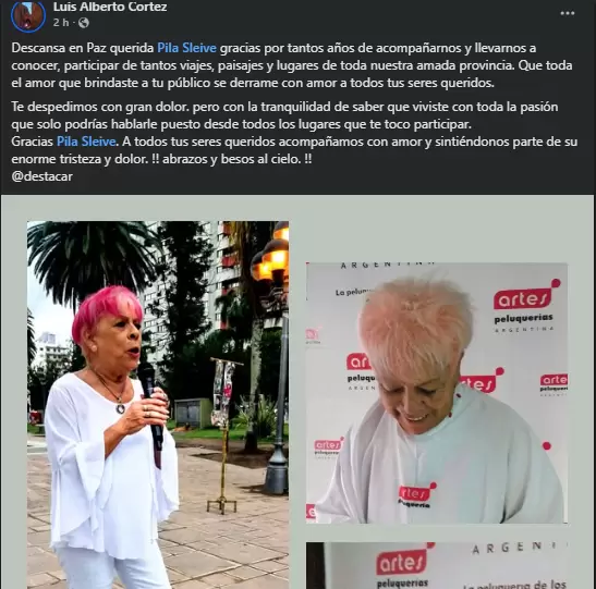 despedida pila sleive por redes