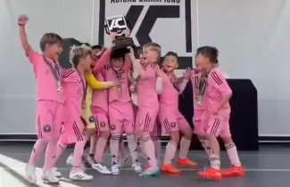 Ciro Messi fue campe�n con el Inter Miami y replic� el festejo de Leo tras ganar el Mundial