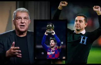 Laporta, Xavi y Messi