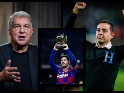 Laporta, Xavi y Messi