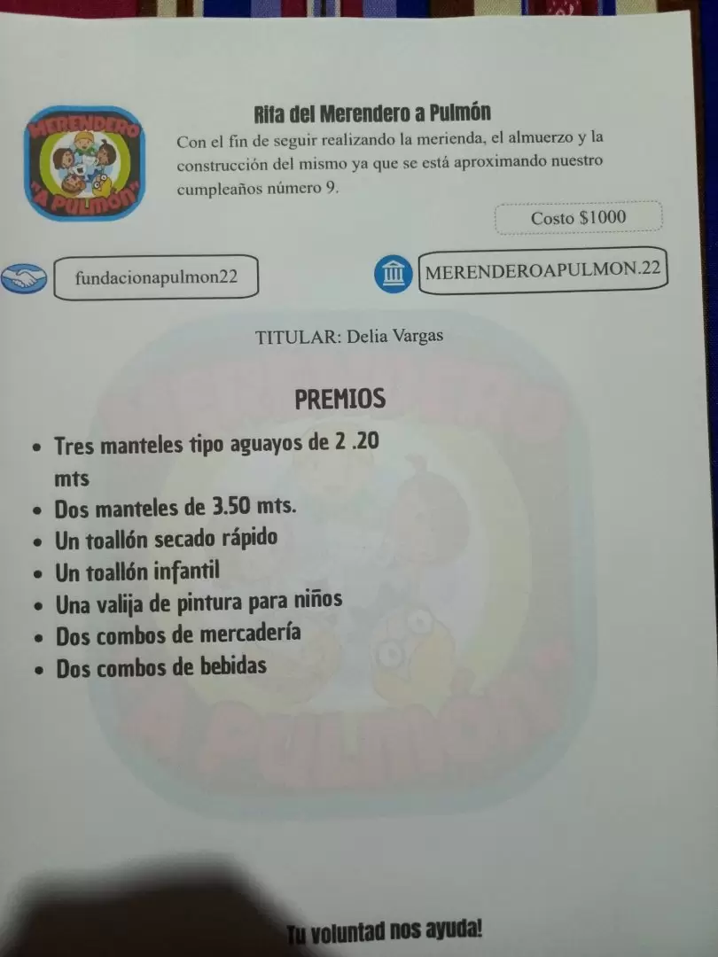 rifa Merendero a Pulmón