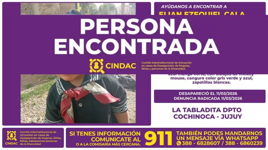 persona hallada Cindac