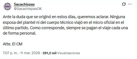 El tweet que publicó Sacachispas con el que se burló de Adorni