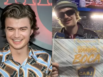Joe Keery, el gal�n de Stranger Things, visit� la Bombonera y se volvi� loco con el f�tbol argentino