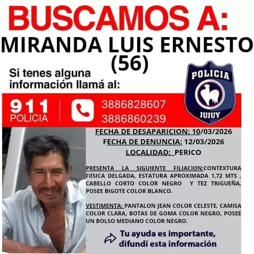 El cuerpo hallado pertenece a Luis Ernesto Miranda
