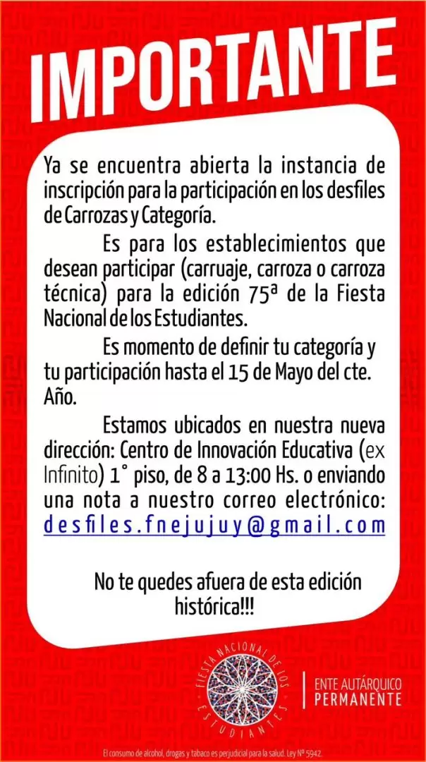 inscripción carrozas y carruajes