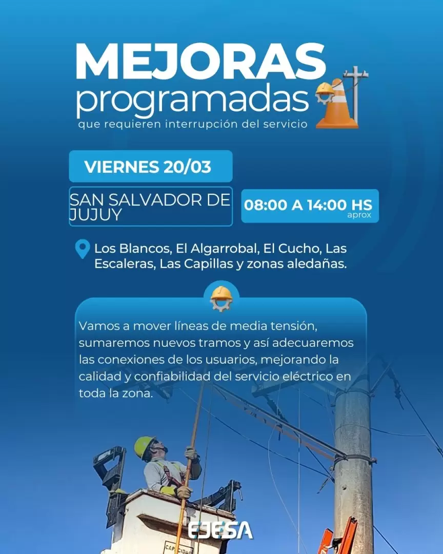 Mejoras programadas - empresa EJESA