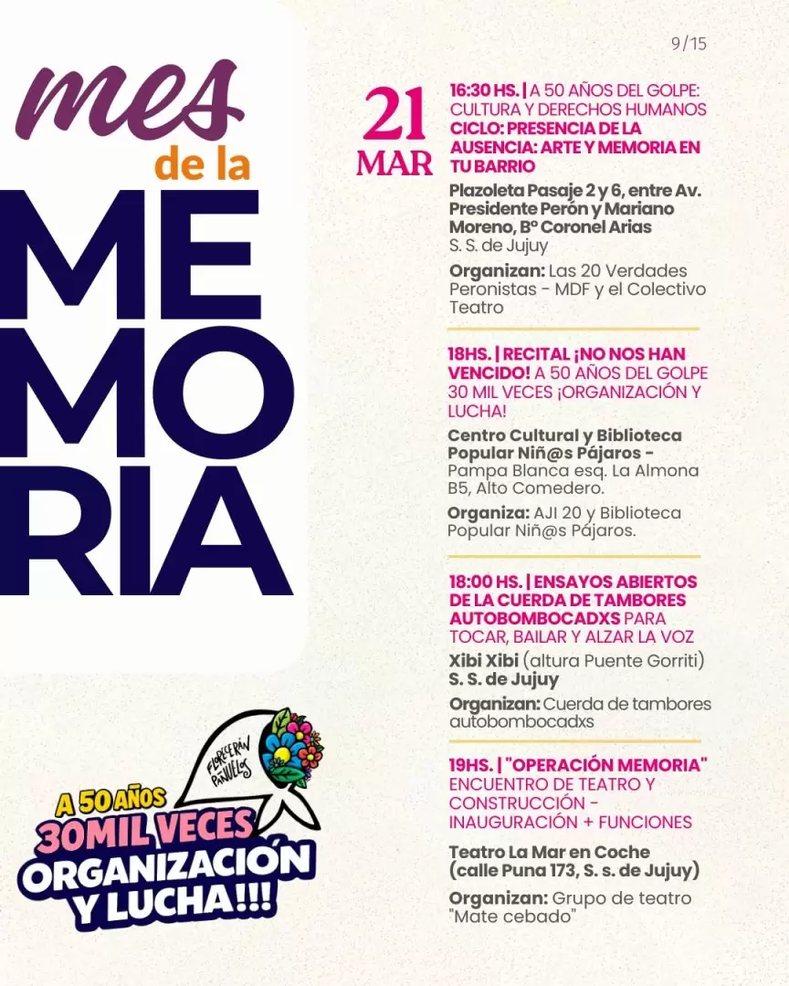 Actividades del 21 de marzo