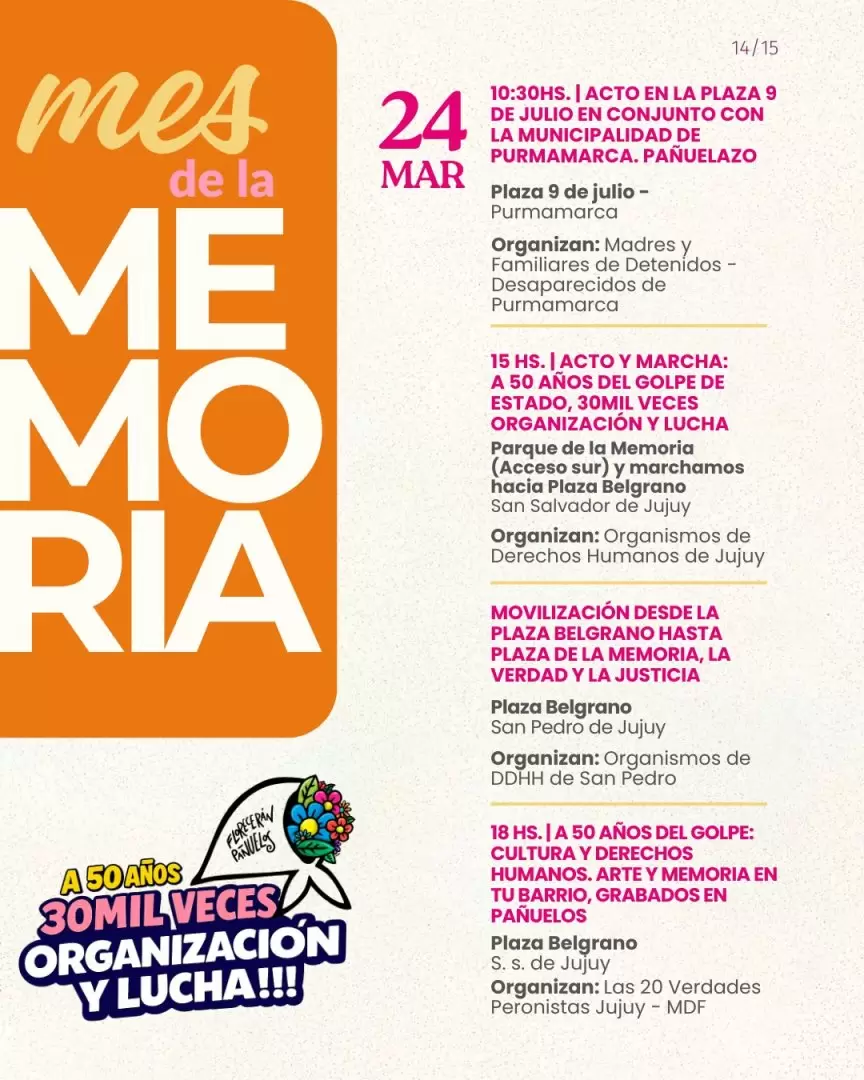 Actividades del 24 de marzo