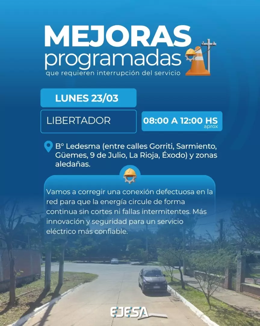 ejesa corte programado en libertador